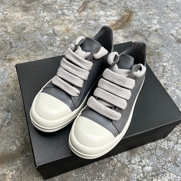 dress shoes rick gray casual men 2023 low white genuine leather owen ro big jumbo lace up thick sole women luxury black sneakers 230710
dress shoes rick gray casual men 2023 low white genuine leather owen ro big jumbo lace up thick sole women luxury black sneakers 230710