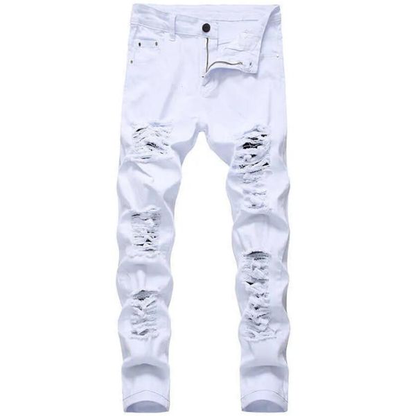 men ripped jeans white red black stretch slim fit spring autumn denim pants distressed hip hop streetwear biker jeans pants x062, Blue
men ripped jeans white red black stretch slim fit spring autumn denim pants distressed hip hop streetwear biker jeans pants x062, Blue