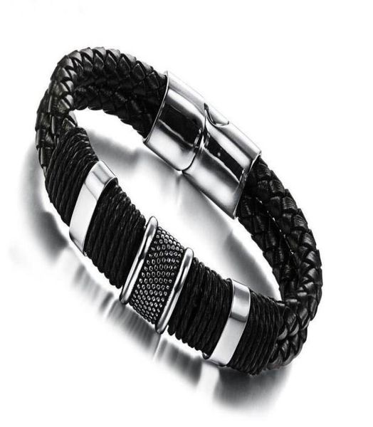 wide mens weave chain leather bangle bracelet wristband pour insert magnetic buckle stainless steel bracelets for women couples br1713328, Black
wide mens weave chain leather bangle bracelet wristband pour insert magnetic buckle stainless steel bracelets for women couples br1713328, Black