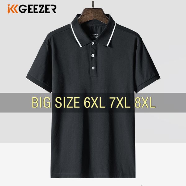 men's polos men polo shirt cotton stretch short sleeve summer oversized 6xl 7xl 8xl plus size t shirts black loose male drop 230710, White;black
men's polos men polo shirt cotton stretch short sleeve summer oversized 6xl 7xl 8xl plus size t shirts black loose male drop 230710, White;black
