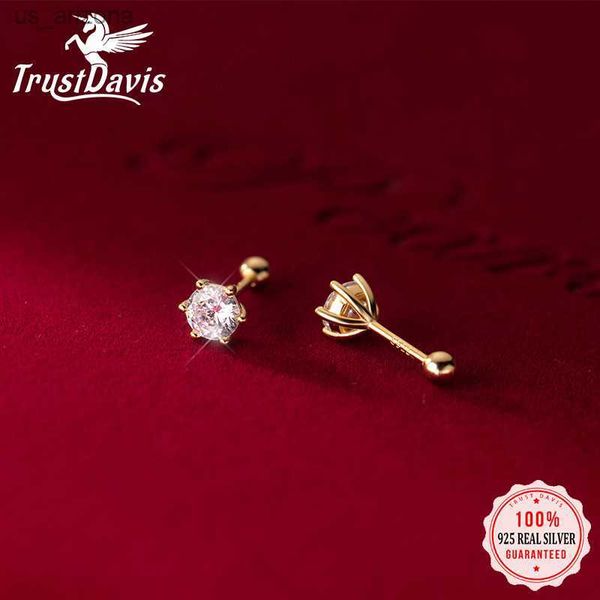 trustdavis real 925 sterling silver fashion gold six claw 3/4/5mm cz screw stud earrings for women wedding fine jewelry da2712 l230620, Golden;silver
trustdavis real 925 sterling silver fashion gold six claw 3/4/5mm cz screw stud earrings for women wedding fine jewelry da2712 l230620, Golden;silver