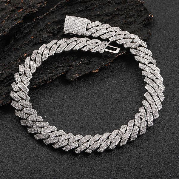 jewelry 20mm three-row zircon diamond cuban chain thick men's fashion brand personality hip hop necklace, Silver
jewelry 20mm three-row zircon diamond cuban chain thick men's fashion brand personality hip hop necklace, Silver