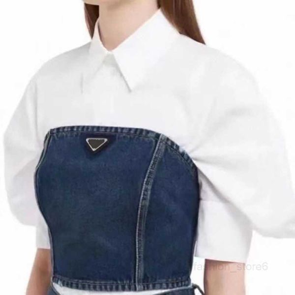 womens designer triangle label temperament off-shoulder denim slim show short style outside wear trend, White;black
womens designer triangle label temperament off-shoulder denim slim show short style outside wear trend, White;black