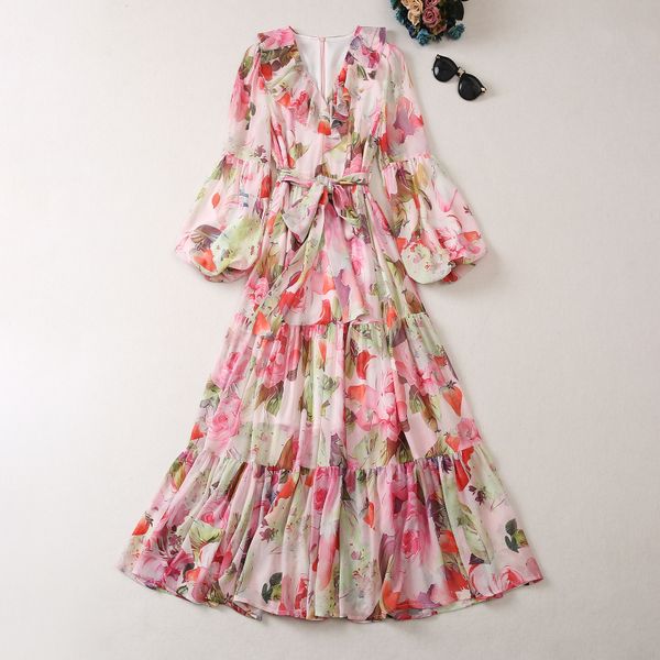 european and american women's dress 2023 summer new style long sleeve lantern sleeve v-neck flower print fashion pleated dress, Black;gray
european and american women's dress 2023 summer new style long sleeve lantern sleeve v-neck flower print fashion pleated dress, Black;gray