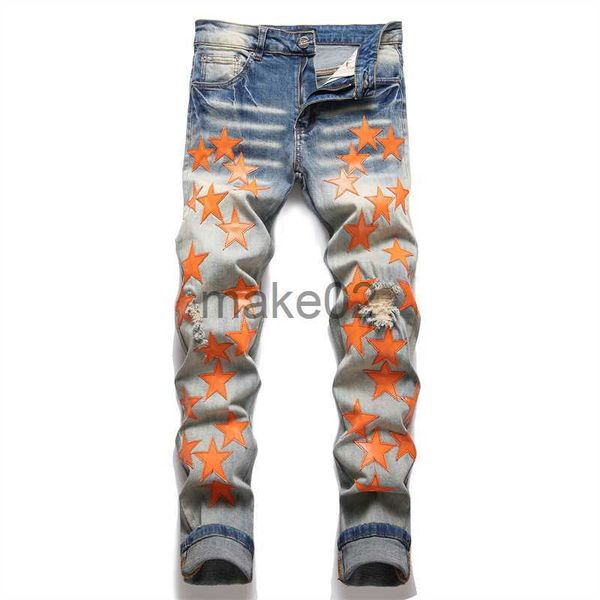 men's jeans men orange stars leather patches stretch denim jeans streetwear holes ripped tapered pants vintage distressed blue trousers
men's jeans men orange stars leather patches stretch denim jeans streetwear holes ripped tapered pants vintage distressed blue trousers