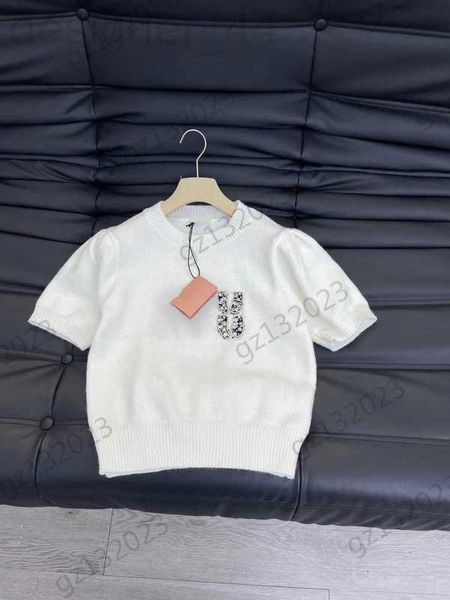 women's sweaters designer womens chest drill decoration bubble short sleeve pulloknitted sweater thread round neck slim knitwear women, White;black
women's sweaters designer womens chest drill decoration bubble short sleeve pulloknitted sweater thread round neck slim knitwear women, White;black