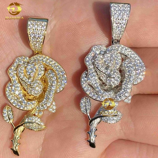 elegant style jewellery rose shape pass diamond tester vvs moissanite diamond custom necklace iced out pendant, Silver
elegant style jewellery rose shape pass diamond tester vvs moissanite diamond custom necklace iced out pendant, Silver