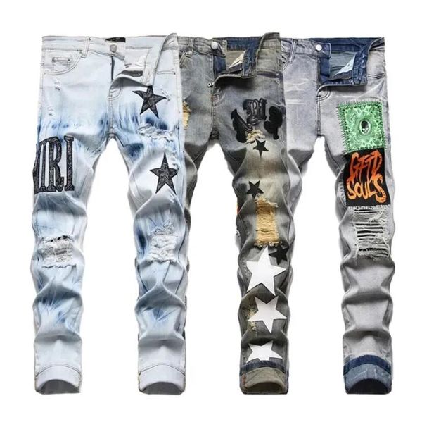 2023 designer mens jeans pants ripped high street fashion brand pantalones vaqueros para hombre motorcycle embroidery trendy long hip hop wi, Blue
2023 designer mens jeans pants ripped high street fashion brand pantalones vaqueros para hombre motorcycle embroidery trendy long hip hop wi, Blue