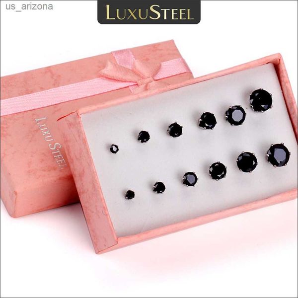luxusteel black crystal earrings female round cubic zirconia ear stud fashion jewelry party wedding pendientes brincos 6pairs l230620, Golden;silver
luxusteel black crystal earrings female round cubic zirconia ear stud fashion jewelry party wedding pendientes brincos 6pairs l230620, Golden;silver