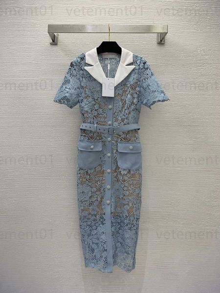 lace dress women designer dress high-end laces water-soluble flower fabric elegant slim small v lapel blue short-sleeved womens dresses summ, Black;gray
lace dress women designer dress high-end laces water-soluble flower fabric elegant slim small v lapel blue short-sleeved womens dresses summ, Black;gray