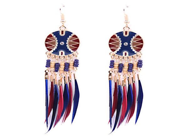 earrings for women colorful enamel beads boho earrings long feather tassel drop ethnic earings new brincos4967075, Golden
earrings for women colorful enamel beads boho earrings long feather tassel drop ethnic earings new brincos4967075, Golden