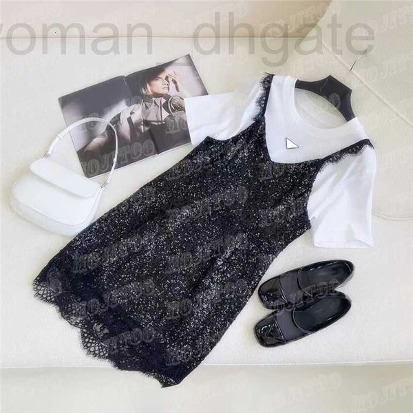 plus size dresses designer metal badge women fake two piet shirts splicing sequin laskirts fashion casual dress summer clothes er6a, Black
plus size dresses designer metal badge women fake two piet shirts splicing sequin laskirts fashion casual dress summer clothes er6a, Black