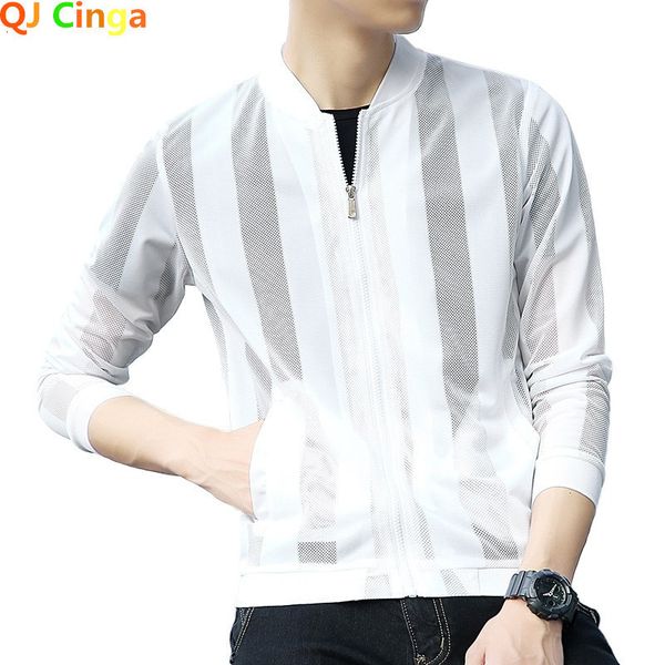 men's jackets mesh stripe sun protection clothing trend summer men skin clothing solid color wild jacket large size s-3xl 4xl 5xl 23071, Black;brown
men's jackets mesh stripe sun protection clothing trend summer men skin clothing solid color wild jacket large size s-3xl 4xl 5xl 23071, Black;brown