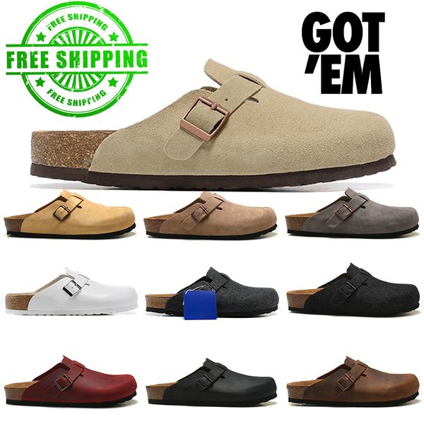 slippers boston clogs sandal designer sneakers clog sandals arizona men women slides brown black white suede leather buckle strap platform f
slippers boston clogs sandal designer sneakers clog sandals arizona men women slides brown black white suede leather buckle strap platform f