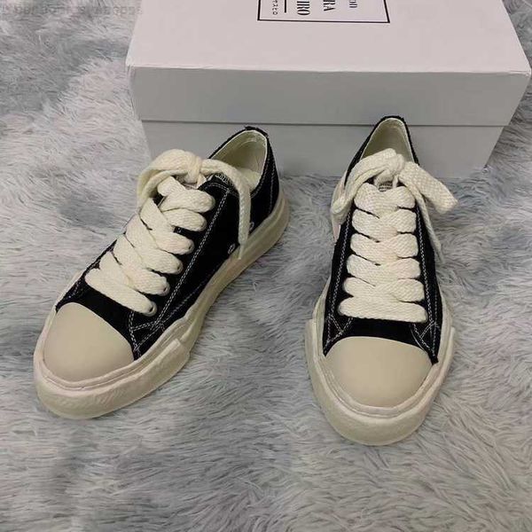 maison mihara yasuhiro dissolved mmy shoes water wash sole open smile made old low canvas shoes for men and women thick sole elevated board, Black
maison mihara yasuhiro dissolved mmy shoes water wash sole open smile made old low canvas shoes for men and women thick sole elevated board, Black