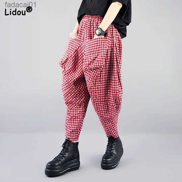 casual fashion elastic waist plaid radish pants women's clothing loose summer allmatch vintage pockets spliced capri pants l230621, Black;white
casual fashion elastic waist plaid radish pants women's clothing loose summer allmatch vintage pockets spliced capri pants l230621, Black;white
