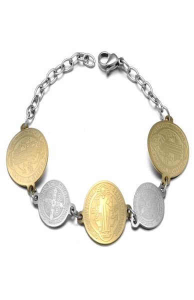 religious san benito bracelet for women stainless steel bracelets gold st benedict cross charm fashion jewelry coin gift 20203544744, Black
religious san benito bracelet for women stainless steel bracelets gold st benedict cross charm fashion jewelry coin gift 20203544744, Black