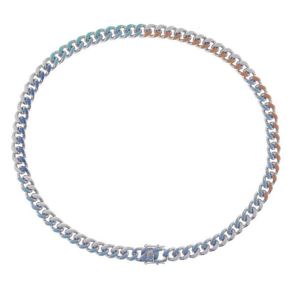 trendy cool titanium steel colorful high street style cuban necklace men's hip hop women's same style drop glue contrast color coa, Black
trendy cool titanium steel colorful high street style cuban necklace men's hip hop women's same style drop glue contrast color coa, Black
