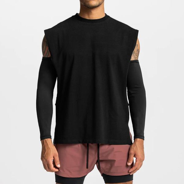 men' tank fashion mesh sleeveless shirts open side cut off tank men fitness clothing mens singlets bodybuilding workout gym vest 2307, White;black
men' tank fashion mesh sleeveless shirts open side cut off tank men fitness clothing mens singlets bodybuilding workout gym vest 2307, White;black