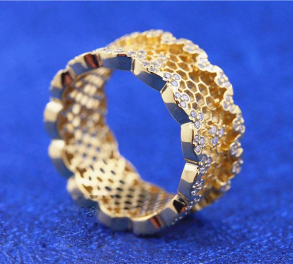 18ct gold plated shine honeycomb lace ring with cz stones fit charm jewelry engagement wedding lovers fashion ring1352148, Silver
18ct gold plated shine honeycomb lace ring with cz stones fit charm jewelry engagement wedding lovers fashion ring1352148, Silver