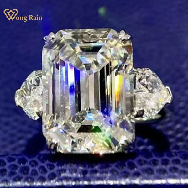 with side stones wong rain 100 925 sterling silver 12ct emerald cut simulated gemstone wedding ring engagement fine jewelry for women 230710