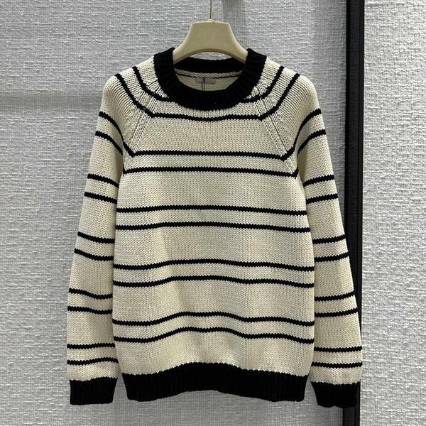luxury winter stripe comfortable sweater for women wool concise style pullovers noble lady all match iconic clothes, White;black
luxury winter stripe comfortable sweater for women wool concise style pullovers noble lady all match iconic clothes, White;black