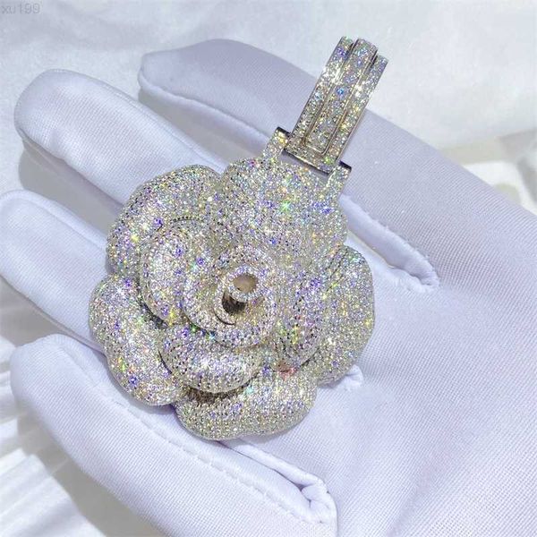 sterling silver 925 buss down gra custom made vvs moissanite diamond rose flower pendant
sterling silver 925 buss down gra custom made vvs moissanite diamond rose flower pendant