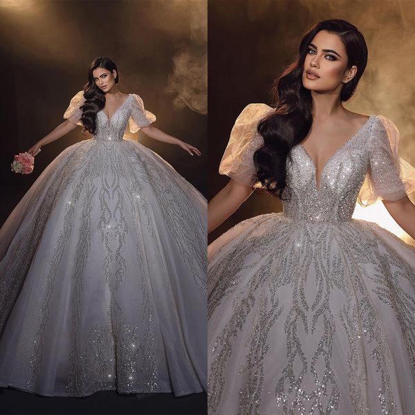 gorgeous ball gown royal wedding dresses 2023 v neck puffy short sleeve robe de mariee lace sequined shiny vestido de novia, White
gorgeous ball gown royal wedding dresses 2023 v neck puffy short sleeve robe de mariee lace sequined shiny vestido de novia, White
