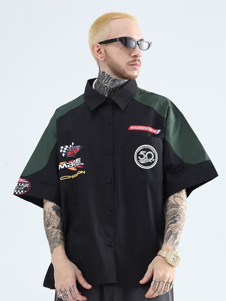 men's dress shirts american retro hiphop locomotive high sense fried street oversize shirt hip hop ruffian handsome five sleeve t-shirt, White;black
men's dress shirts american retro hiphop locomotive high sense fried street oversize shirt hip hop ruffian handsome five sleeve t-shirt, White;black