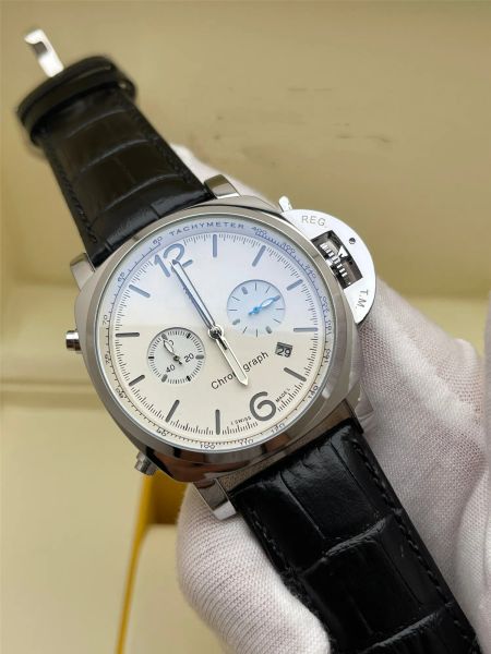 2023 men's business fashion watch five hands multifunction watch quartz watch sapphire crystal leather strap, Slivery;brown 
2023 men's business fashion watch five hands multifunction watch quartz watch sapphire crystal leather strap, Slivery;brown