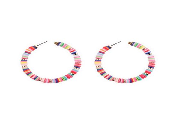 natasha accessories jewelry multi beads hoop earrings recyclable rainbow colorful polymer clay beads hoop earrings multicolor hoop6384435, Golden;silver
natasha accessories jewelry multi beads hoop earrings recyclable rainbow colorful polymer clay beads hoop earrings multicolor hoop6384435, Golden;silver
