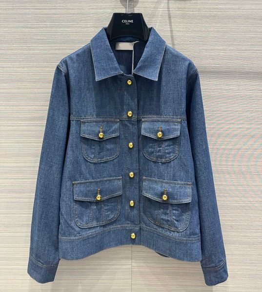 european fashion brand blue denim shirt jacket, Black;brown