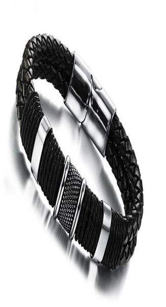 wide mens weave chain leather bangle bracelet wristband pour insert magnetic buckle stainless steel bracelets for women couples br4095747, Black
wide mens weave chain leather bangle bracelet wristband pour insert magnetic buckle stainless steel bracelets for women couples br4095747, Black