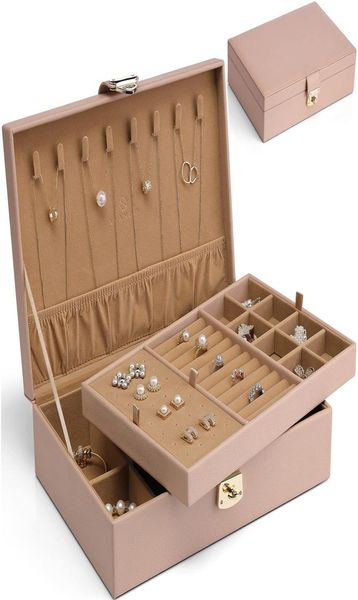 jewelry boxes vlando box for women girls 2 layer large organizer storage case pu leather display jewellery holder with removable t8323943, Black;white
jewelry boxes vlando box for women girls 2 layer large organizer storage case pu leather display jewellery holder with removable t8323943, Black;white