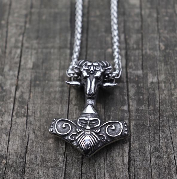 viking mjolnir thor039s hammer sheep heads stainless steel pendant necklace scandinavian pagan norse rune totem man amulet jewe2387588, Silver
viking mjolnir thor039s hammer sheep heads stainless steel pendant necklace scandinavian pagan norse rune totem man amulet jewe2387588, Silver