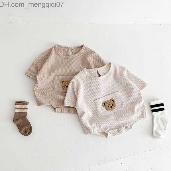 rompers milanker baby clothes waffle baby one-piece boy bear skin-tight garment short sleeve baby clothes z230711, Blue
rompers milanker baby clothes waffle baby one-piece boy bear skin-tight garment short sleeve baby clothes z230711, Blue