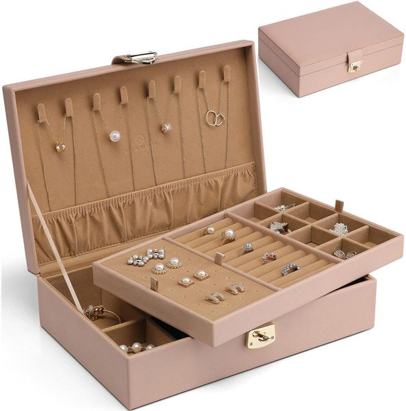 jewelry boxes vlando box for women girls 2 layer large organizer storage case pu leather display jewellery holder with removable t5153598, Black;white
jewelry boxes vlando box for women girls 2 layer large organizer storage case pu leather display jewellery holder with removable t5153598, Black;white