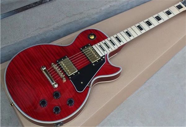 tiger flame maple custom red electric guitar mahogany body maple & rosewood fretboard golden hardware
tiger flame maple custom red electric guitar mahogany body maple & rosewood fretboard golden hardware