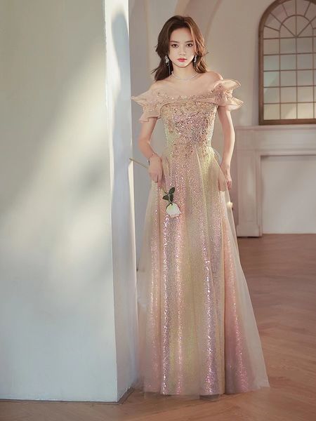 shiny sequined long prom dresses elegant off the shoulder a-line formal party dress with belt vestidos de gala women party prom dressing bli, Black
shiny sequined long prom dresses elegant off the shoulder a-line formal party dress with belt vestidos de gala women party prom dressing bli, Black