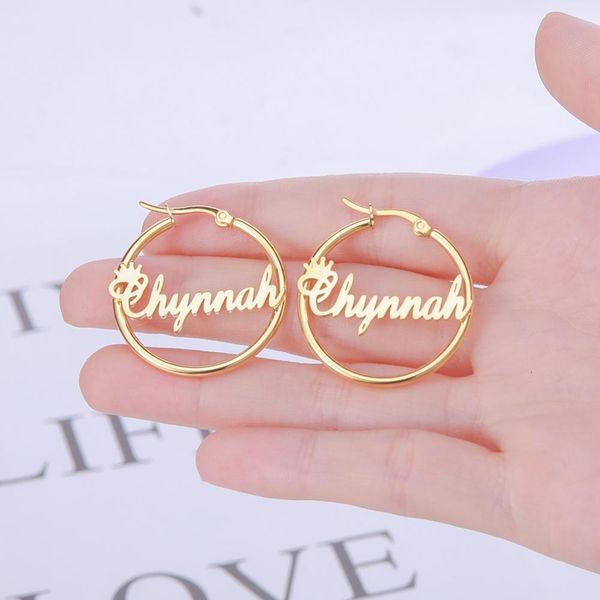 hoop huggie teamer custom name earrings for women personalized big letter earring stainless steel customized gift boho jewelry 230710, Golden;silver
hoop huggie teamer custom name earrings for women personalized big letter earring stainless steel customized gift boho jewelry 230710, Golden;silver