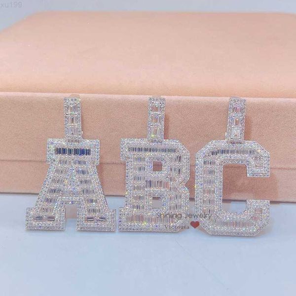 designer jewelry iced out vvs initial tennis necklace diamond moissanite letter pendant, Silver
designer jewelry iced out vvs initial tennis necklace diamond moissanite letter pendant, Silver