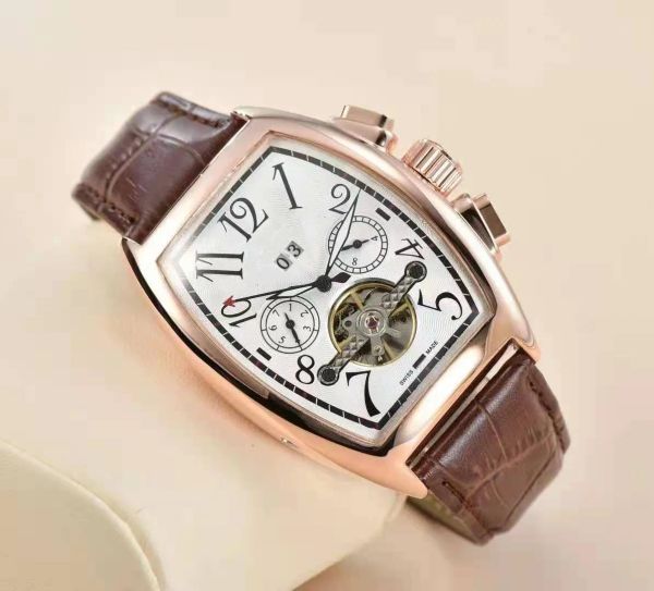 2022 men's mechanical overbearing big flywheel brand name belt watch high-grade large dial wine barrel miller, Slivery;brown
2022 men's mechanical overbearing big flywheel brand name belt watch high-grade large dial wine barrel miller, Slivery;brown