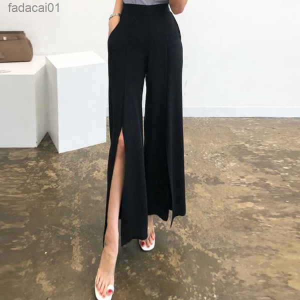 wkoud women's wide leg pants black solid chiffon loose 2022 y2k summer thin trousers side split high waist pants female p8383 l230621, Black;white
wkoud women's wide leg pants black solid chiffon loose 2022 y2k summer thin trousers side split high waist pants female p8383 l230621, Black;white