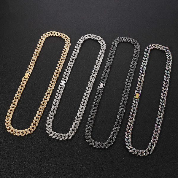 men's cuban chain color diamond silver diamond gold diamond hip hop collar jewelry necklace rapper accessories, Black
men's cuban chain color diamond silver diamond gold diamond hip hop collar jewelry necklace rapper accessories, Black