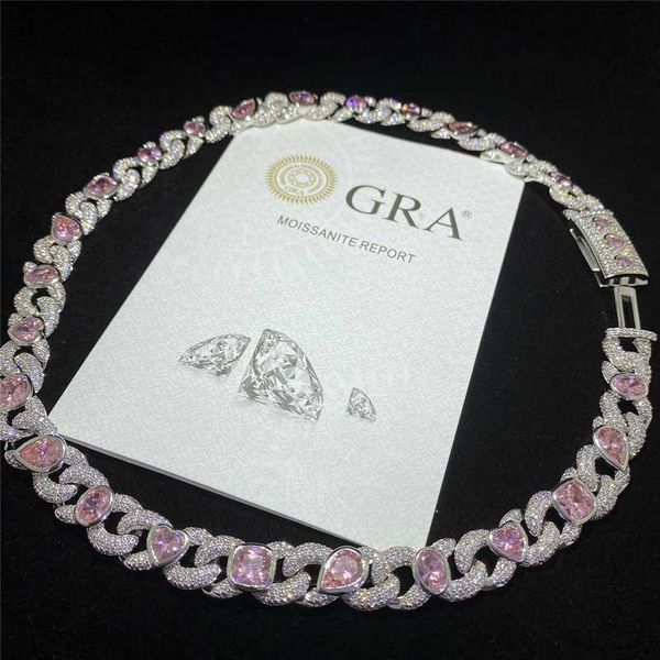925 sterling silver hip hop necklace jewelry box buckle pink shaped zircon 13mm 8-shaped chain cuban chain necklace wholesale
925 sterling silver hip hop necklace jewelry box buckle pink shaped zircon 13mm 8-shaped chain cuban chain necklace wholesale