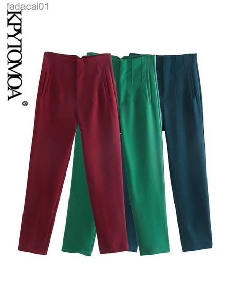 kpytomoa women chic fashion with seam detail office wear pants vintage high waist zipper fly female ankle trousers mujer l230621, Black;white
kpytomoa women chic fashion with seam detail office wear pants vintage high waist zipper fly female ankle trousers mujer l230621, Black;white