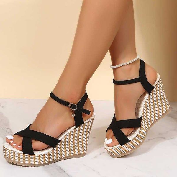 sandals women platform high heel wedge summer new fish mouth fashion gladiator womens shoes 230417, Black
sandals women platform high heel wedge summer new fish mouth fashion gladiator womens shoes 230417, Black
