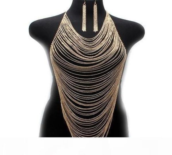 multilayer body chains earrings europe fashion women multi curb chain metal silver gold tassel body chain harness necklace pendant1352979
multilayer body chains earrings europe fashion women multi curb chain metal silver gold tassel body chain harness necklace pendant1352979