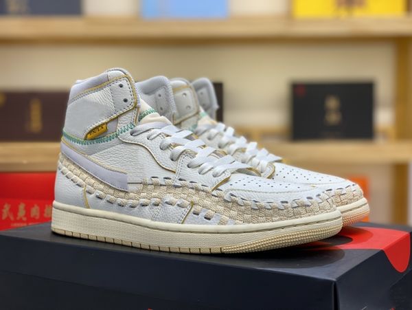 2023 union 1s collaboration basketball shoes jumpman 1 high sp sail wolf grey muslin pale vanilla kinetic green metallic gold
2023 union 1s collaboration basketball shoes jumpman 1 high sp sail wolf grey muslin pale vanilla kinetic green metallic gold