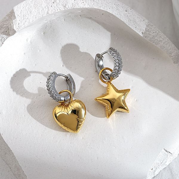 stud flashbuy trend micro inlaid zircon heart pentagram asymmetric hoop earrings for women gold color jewelry teen gift 230710, Golden;silver
stud flashbuy trend micro inlaid zircon heart pentagram asymmetric hoop earrings for women gold color jewelry teen gift 230710, Golden;silver